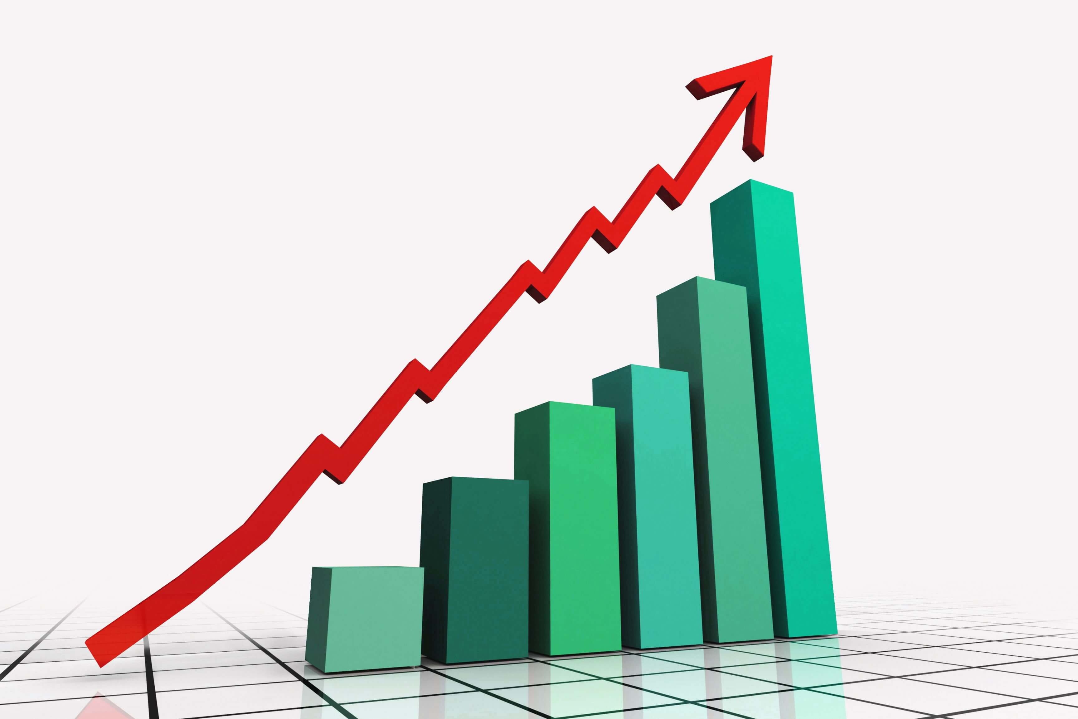 Увеличение продаж организации. Рост продаж. Диаграмма роста продаж. Статистика роста. Увеличение продаж.